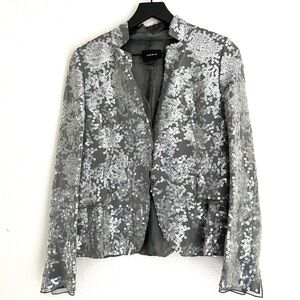 AKRIS Punto Silk Sequence Blazer Grey Size 8